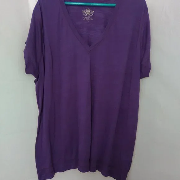 Route 66 Women's Short Sleeve Top Color Purple Size 3X - Picture 4 of 5